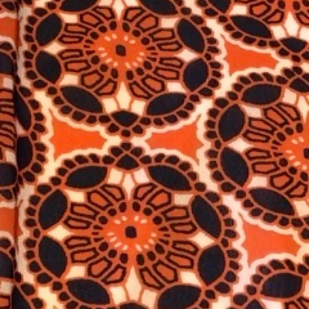 Orange and Navy Print Dress